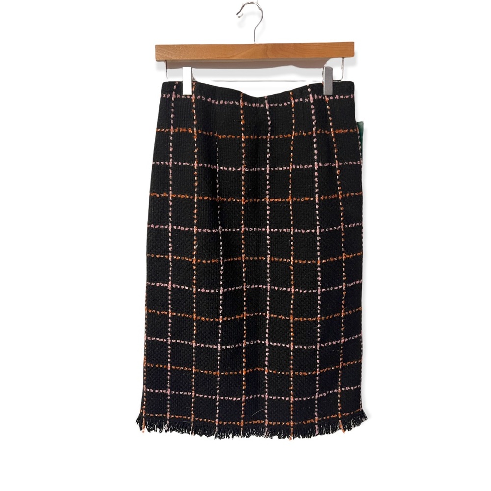 Harve Bernard beautiful knit waffled two tone plaid blanket pencil with fringe